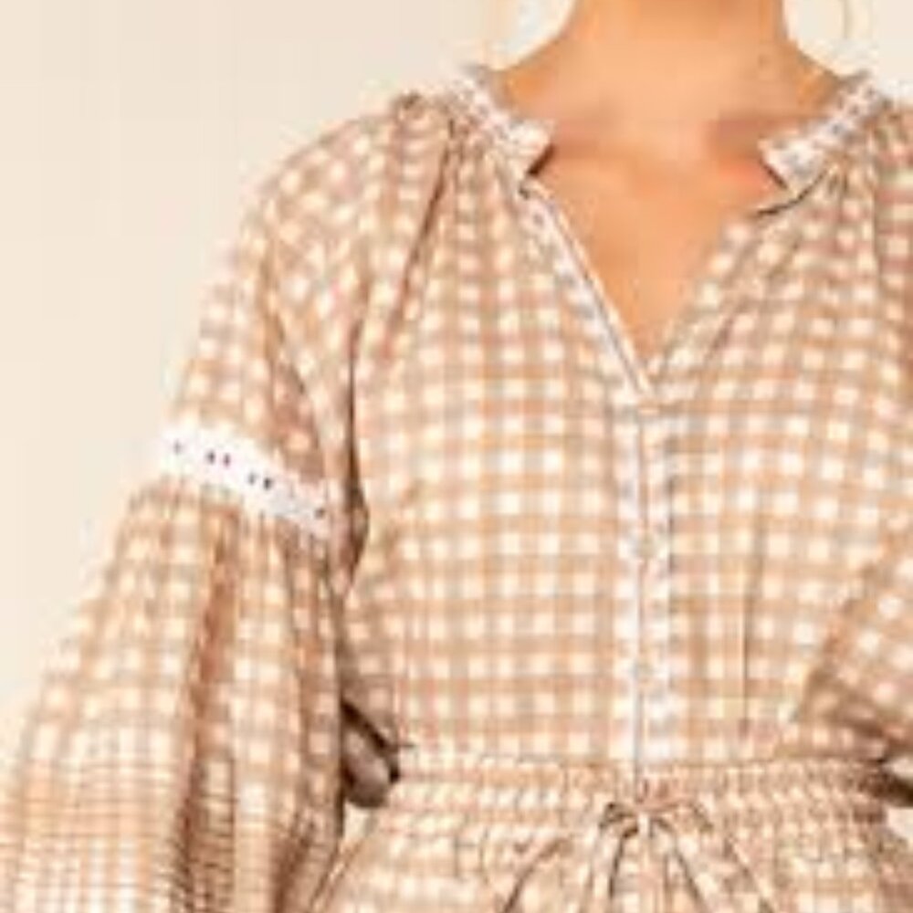 Palm noosa brand blouse, flowy embroidered size 8